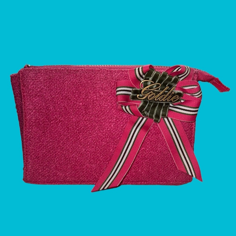 VINTAGE MAGENTA HOT PINK GOLDIE LIMITED EDITION MAKEUP‎ BAG CLUTCH